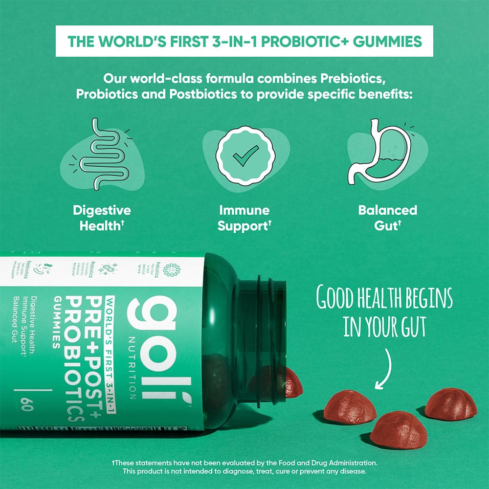 Goli Nutrition - Pre+Post+Probiotics Gummies - 60 Gummies