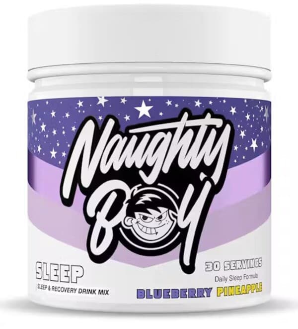 Naughty Boy - Sleep, Blueberry Pineapple - 405g – Naughty Boy förpackning