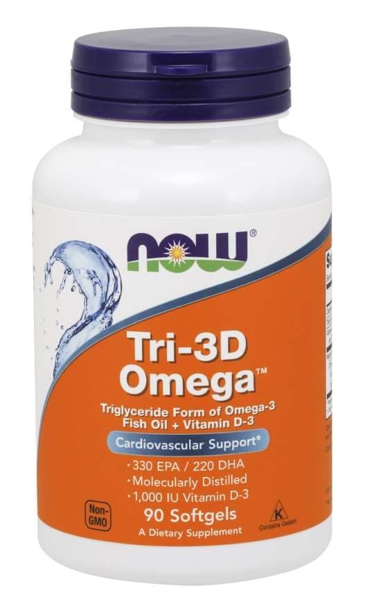 NOW Foods - Tri-3D Omega - 90 Sgels – NOW Foods förpackning