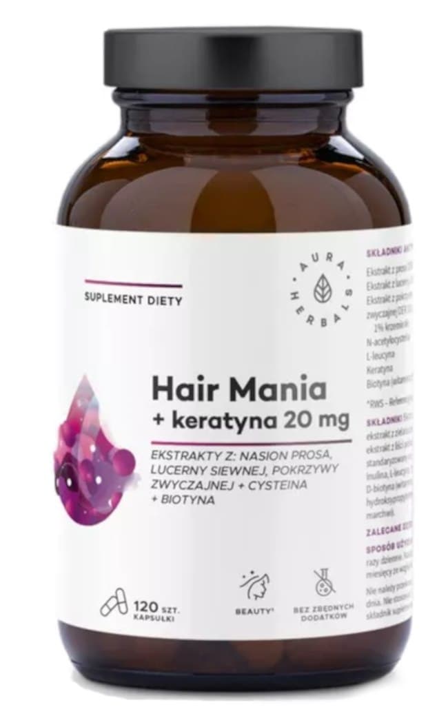 Aura Herbals - Hair Mania + Keratin - 120 Caps