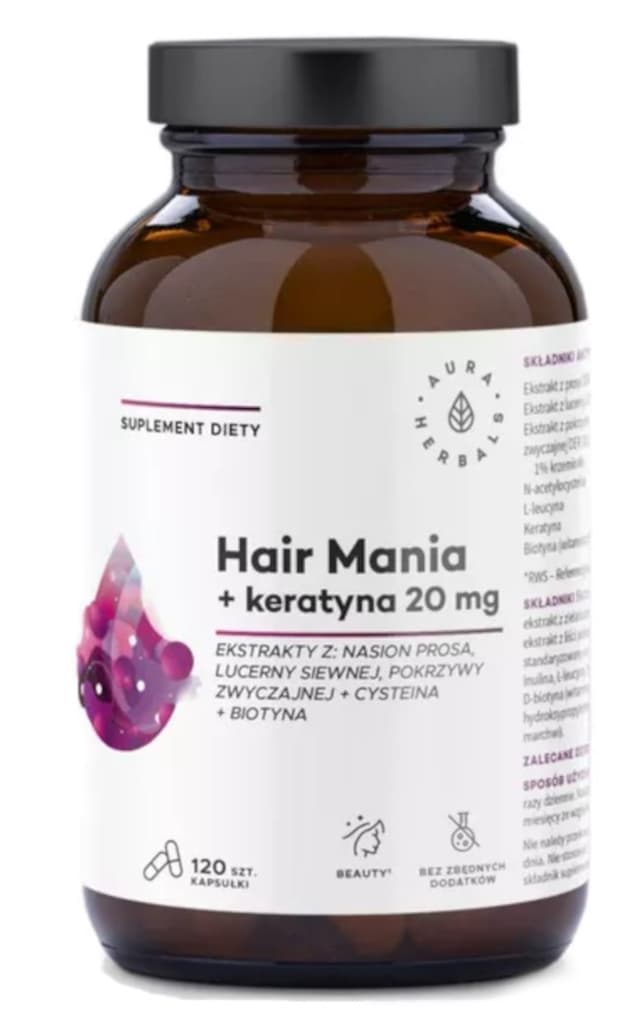 Aura Herbals - Hair Mania + Keratin - 120 Caps – Aura Herbals