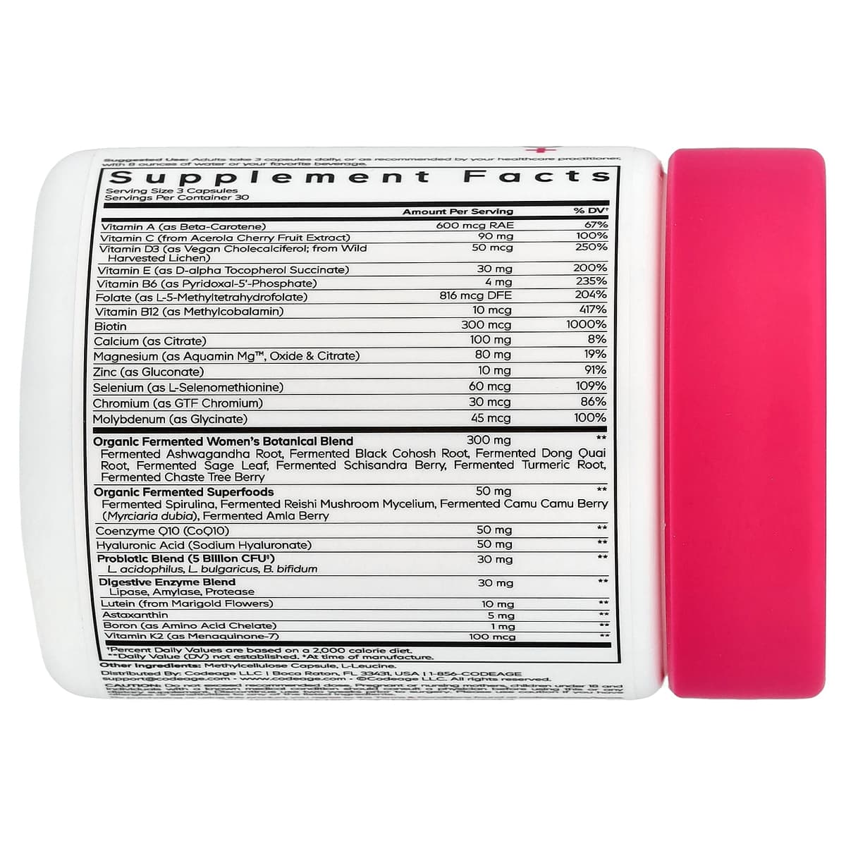 Codeage - Women'S Multivitamin 50+ - 90 Vegetable Caps