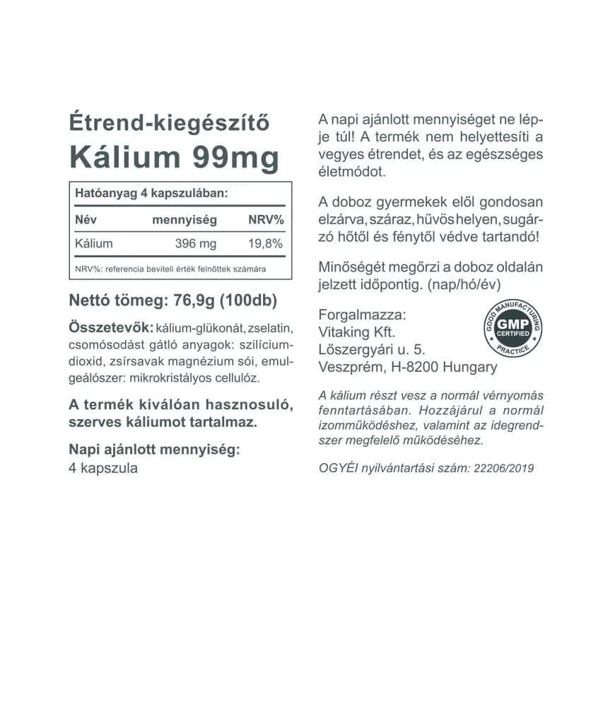 Vitaking - Organic Potassium - 100 Caps