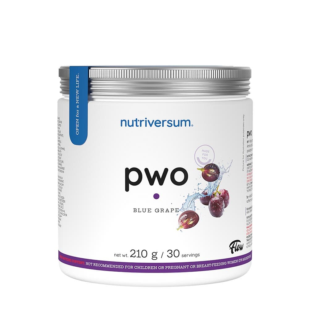 Nutriversum - PWO (Pre-Workout), Blue Grape - 210g – Nutriversum förpackning