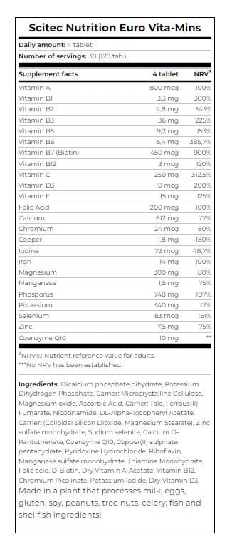 Scitec Nutrition - Euro Vitamins - 120 Tabs