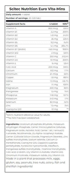 Scitec Nutrition - Euro Vitamins - 120 Tabs