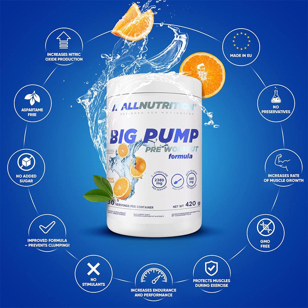 Allnutrition - Big Pump, Orange - 420g (KORT DATUM 2026-11-30)