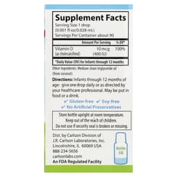 Carlson Labs - Baby'S Super Daily D3, 400IU - 2.54ml