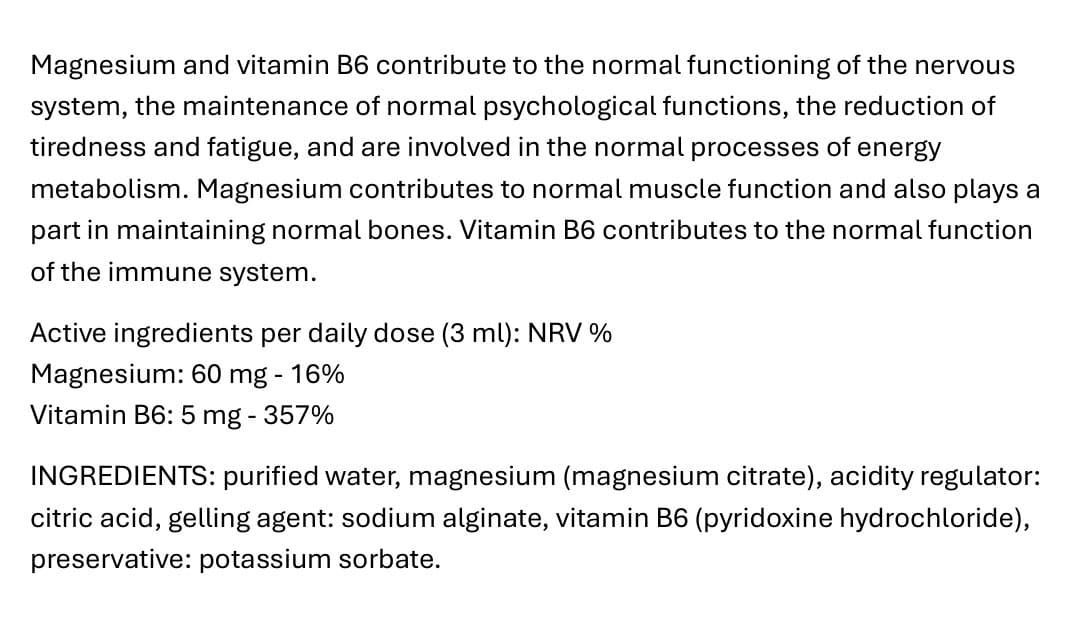 Viola Paris - Gel Vitamin Magnesium + B6-Vitamin - 90 mL