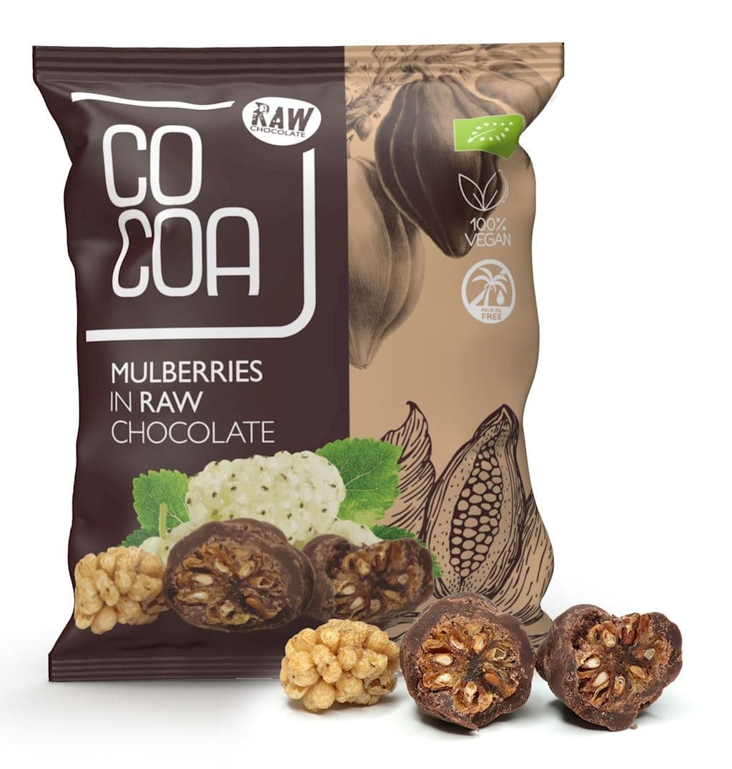 Raw Chocolate - Cocoa Mulberries - Raw Chocolate Snack - 70g