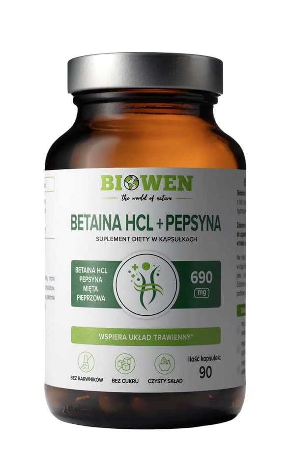 Biowen - Betaine HCL + Pepsin - 90 Caps – Biowen förpackning