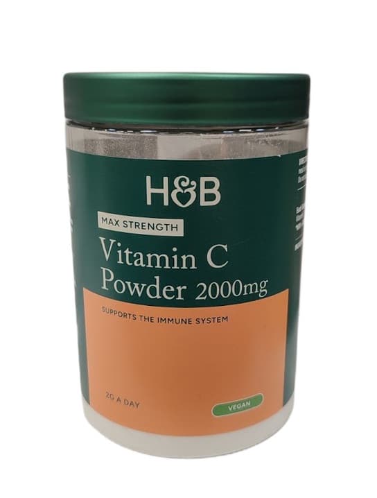 Holland & Barrett - Max Strength Vitamin C Powder - 567g – Holland & Barrett förpackning