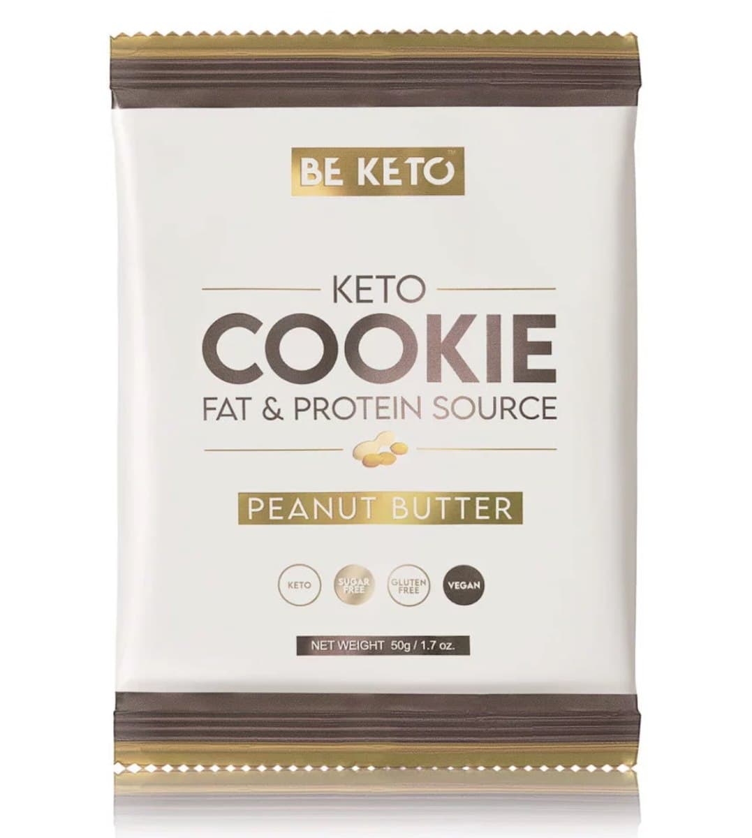 Be Keto - BeKeto Keto Ciastko Peanut Butter 50g – BE KETO förpackning
