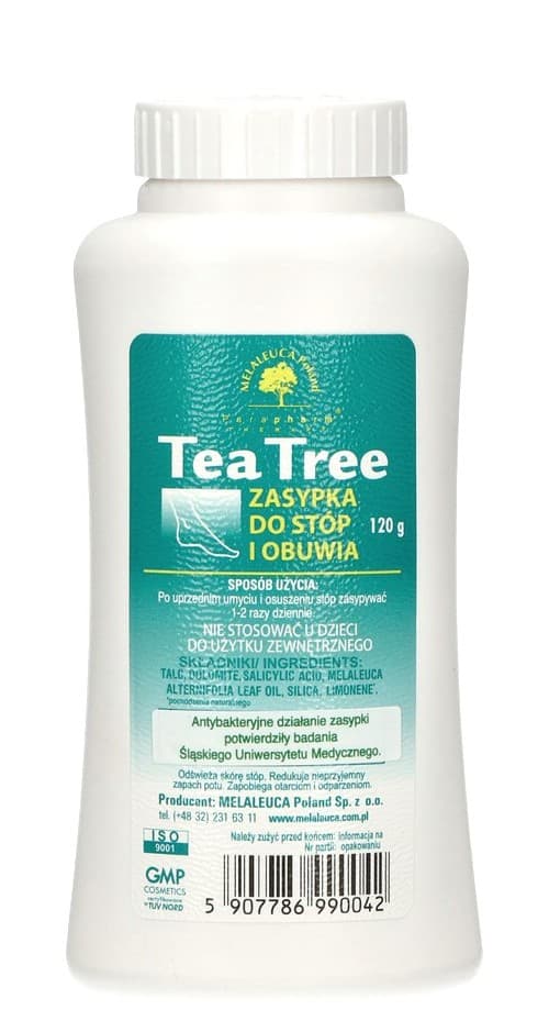 Melaleuca - Tea Tree Foot Powder - 120g – Melaleuca förpackning
