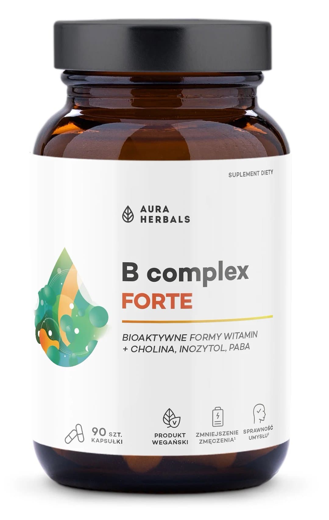 Aura Herbals - B Complex Forte - 90 Caps – Aura Herbals förpackning