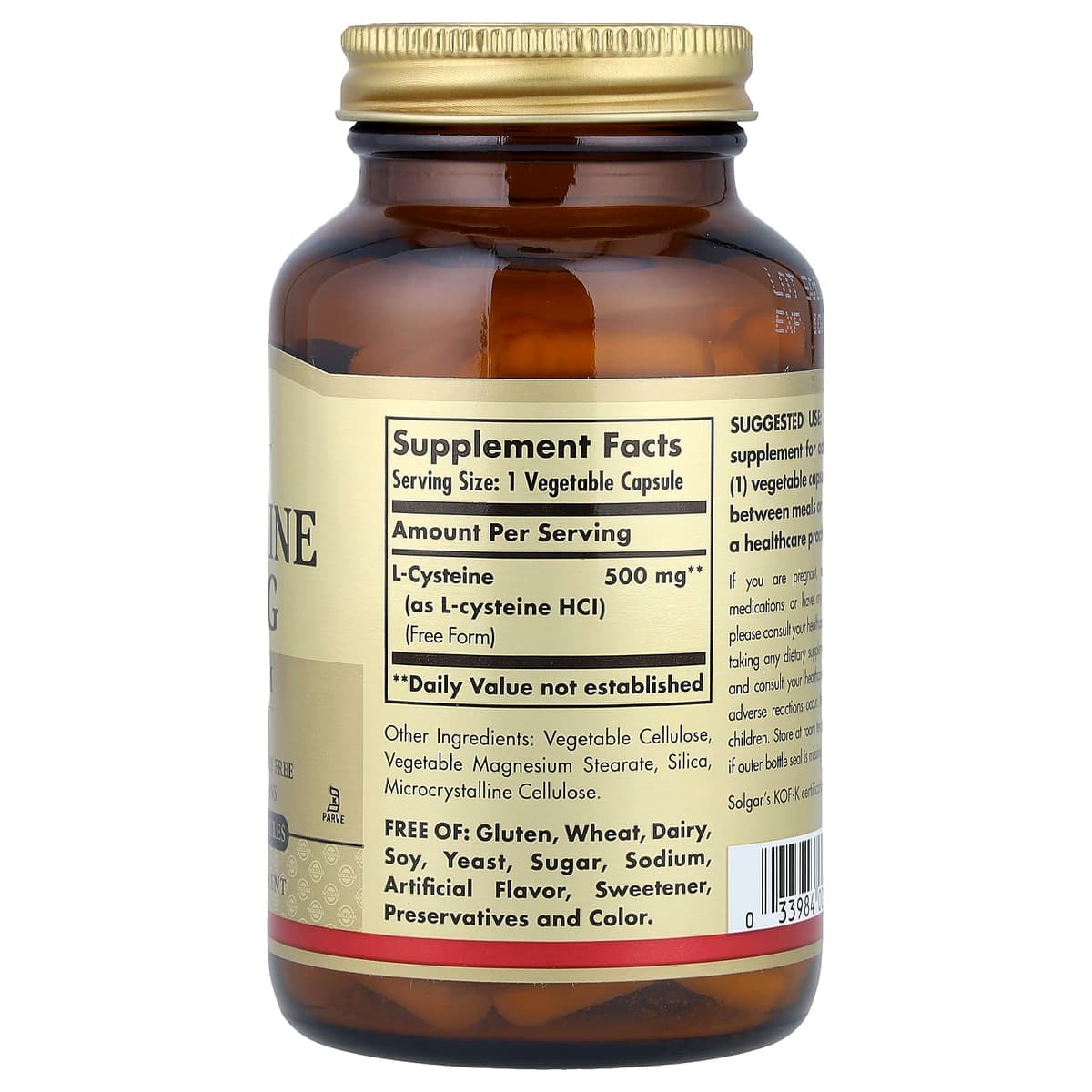 Solgar - L-Cysteine 500mg - 90 Caps