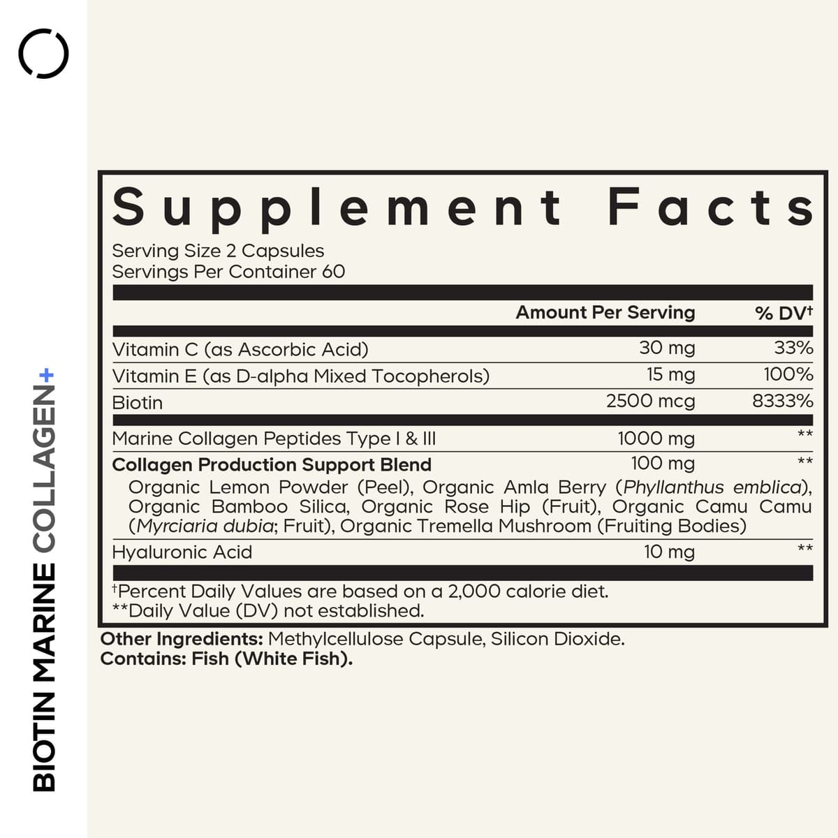 Codeage - Biotin Marine Collagen+ - 120 Vegetable Capsules
