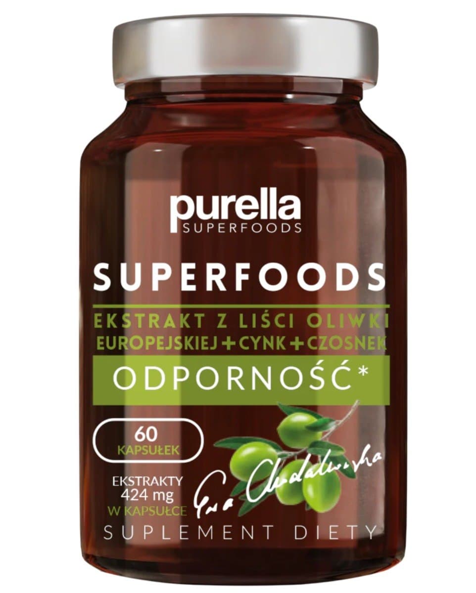 Purella - Superfoods European Olive Leaf Extract + Zinc + Garlic – Purella förpackning