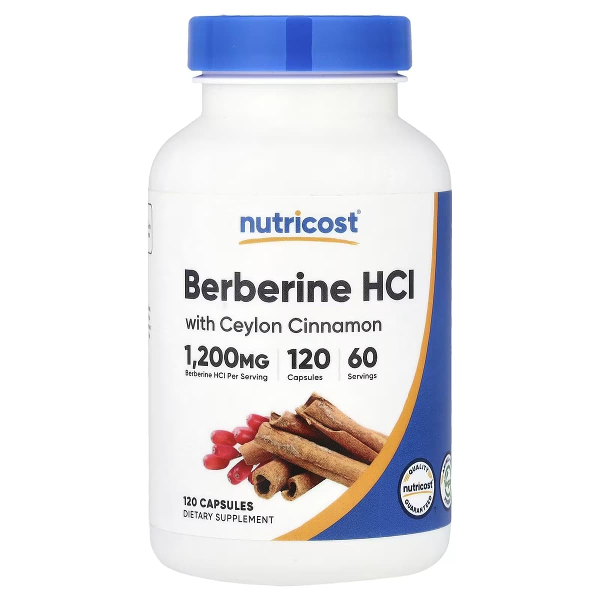Nutricost - Berberine HCL With Ceylon Cinnamon - 120 Caps