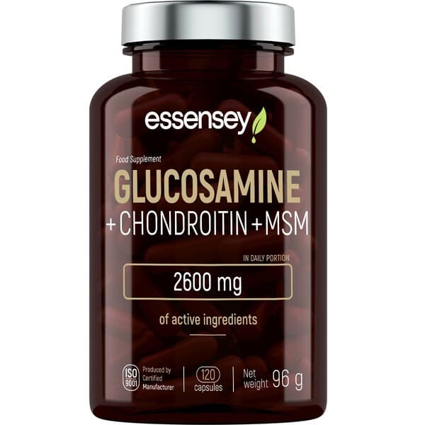 Essensey - Glucosamine + Chondroitin + MSM - 120 Caps – Essensey förpackning