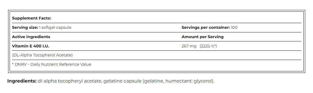Amix - Vitamin E 400 I.U. - 100 Sgels