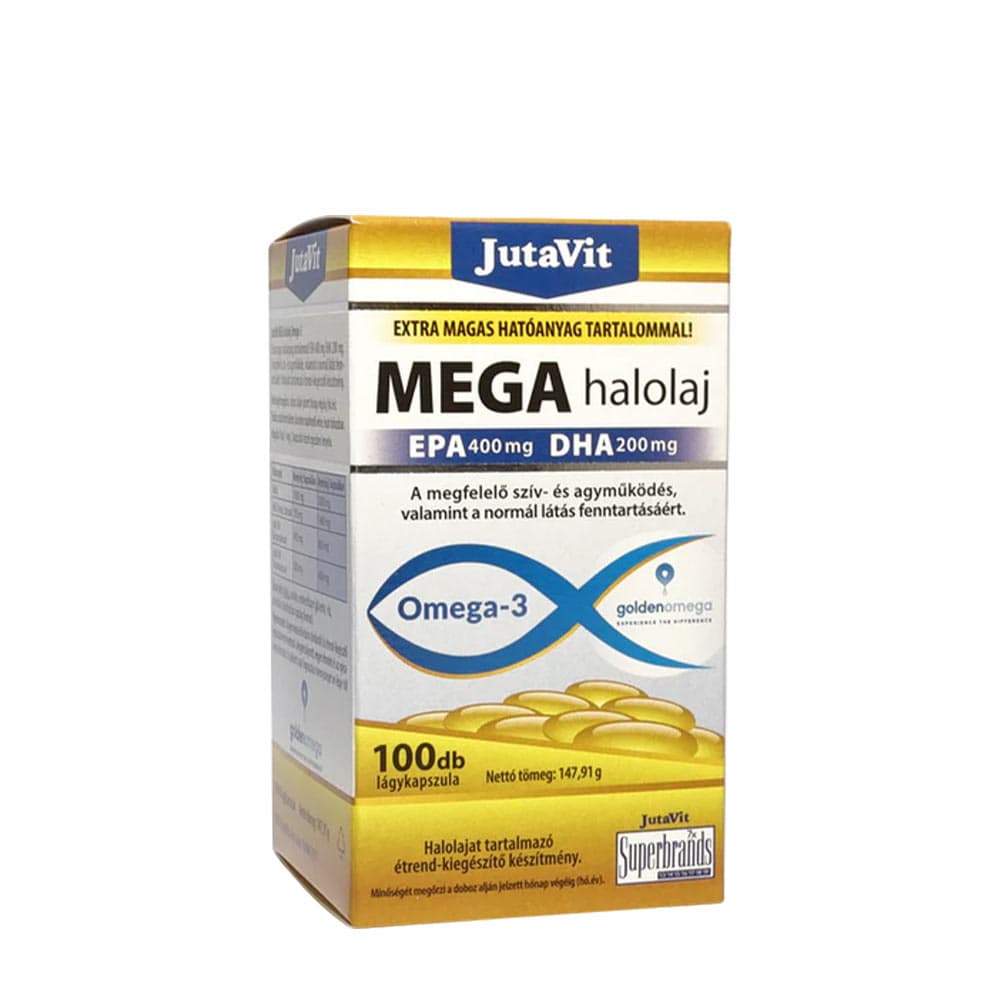 JutaVit - Mega Halolaj Omega-3 - 100 Sgels