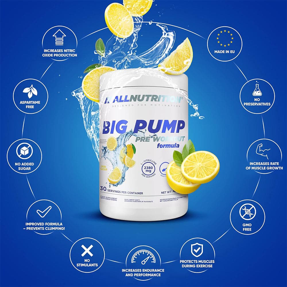 Allnutrition - Big Pump, Lemon - 420g (KORT DATUM 2026-10-30)