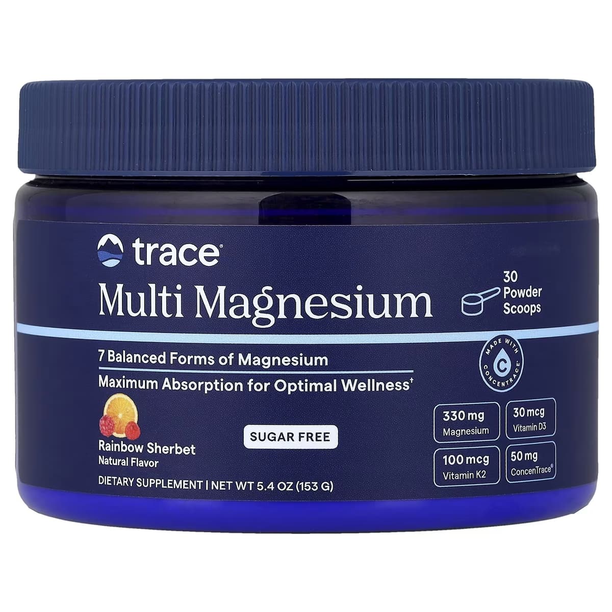 Trace Minerals - Multi Magnesium, Rainbow Sherbet - 153g