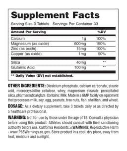 Universal Nutrition - Calcium Magnesium Zinc - 100 Tabs