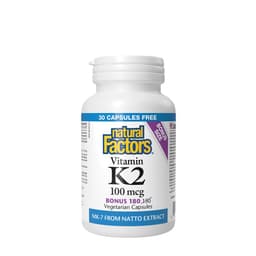 Natural Factors - Vitamin K2 - 180+150 Vcaps (Bonus Size)