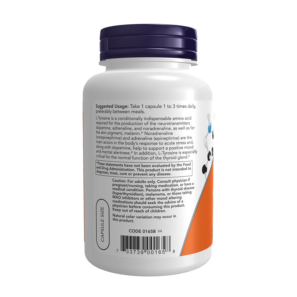 NOW Foods - L-Tyrosine, Extra Strength 750mg - 90 Vcaps