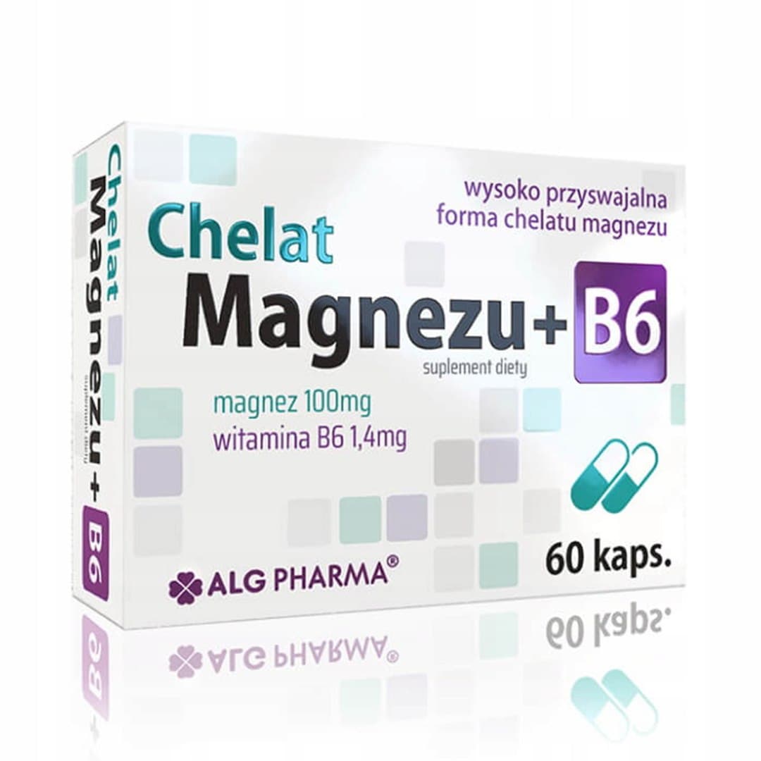 ALG PHARMA - Magnesium Chelate + B6 - 60 Caps – Alg Pharma förpackning