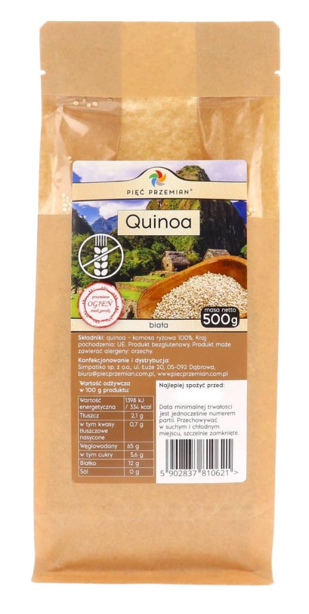 Pięć Przemian - Quinoa - 500g – Pięć Przemian förpackning