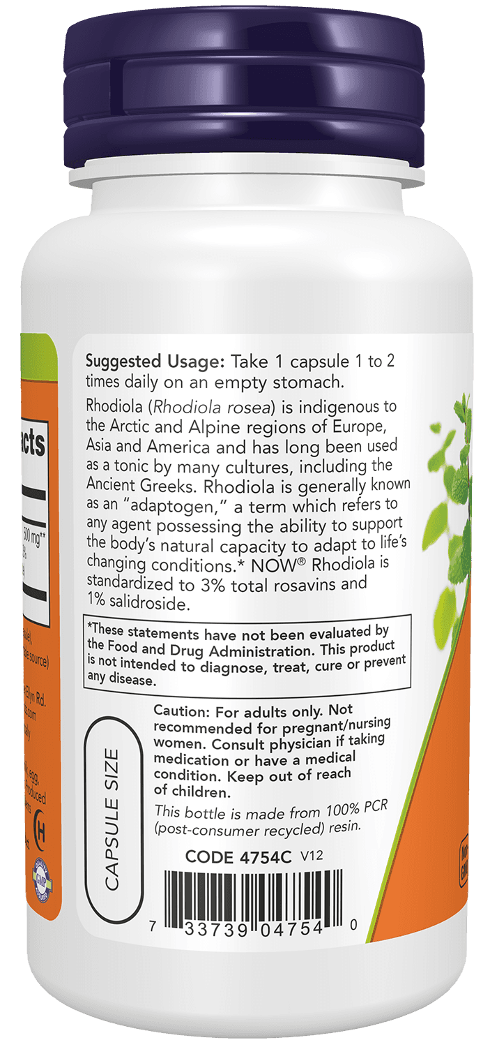 Now Foods - Rhodiola, 500mg Extract 3% (60 Vcaps)
