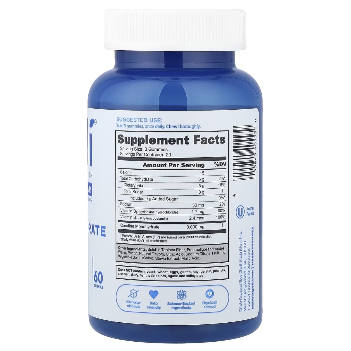 Goli Nutrition - Creatine Monohydrate Gummies - 60 Gummies