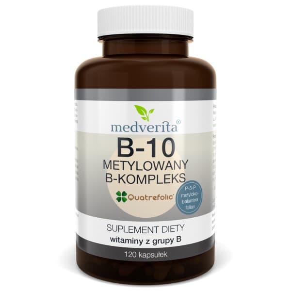Medverita - B-10 Methylated B-Complex - 120 Caps – Medverita förpackning