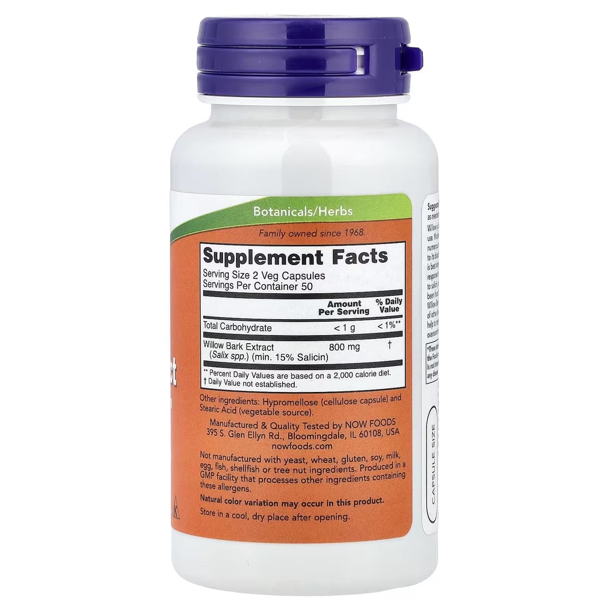 NOW Foods - Willow Bark Extract - 400mg - 100 Caps