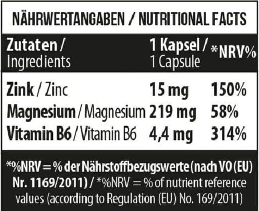 MST - Sinkki, magnesium ja B6-vitamiini - 60 vegaanista kapselia