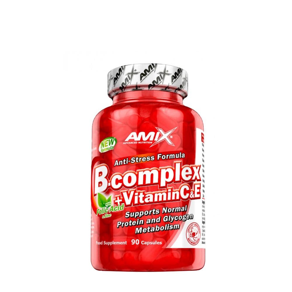 Amix - B-Complex + Vitamin C & E - 90 Caps – Amix förpackning