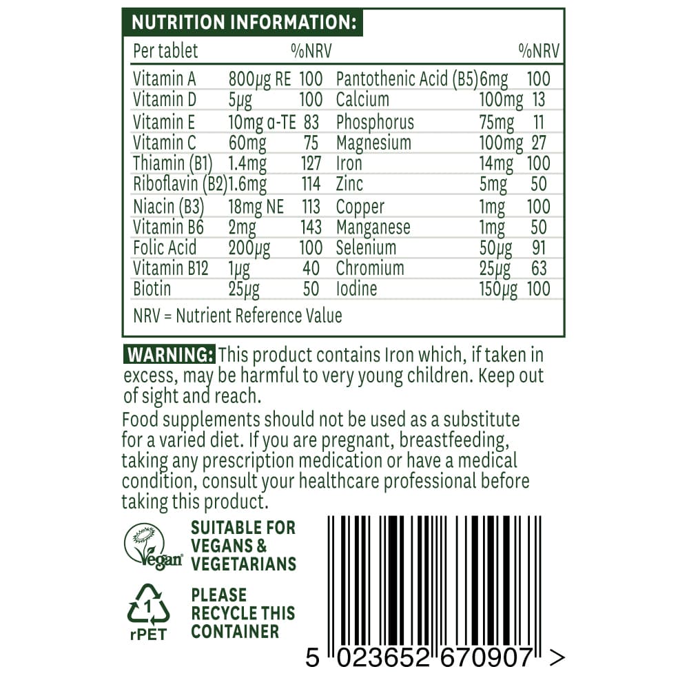 Nature's Aid - Complete Multi-Vitamins & Minerals - 90 Tabs