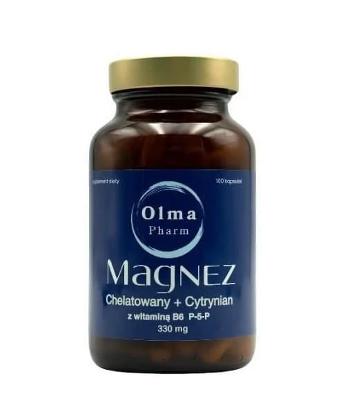 Olma Pharm - Magnez Chelated + Citrate With Vitamin B6 P-5-P - 100 Caps – Olma Pharm förpackning