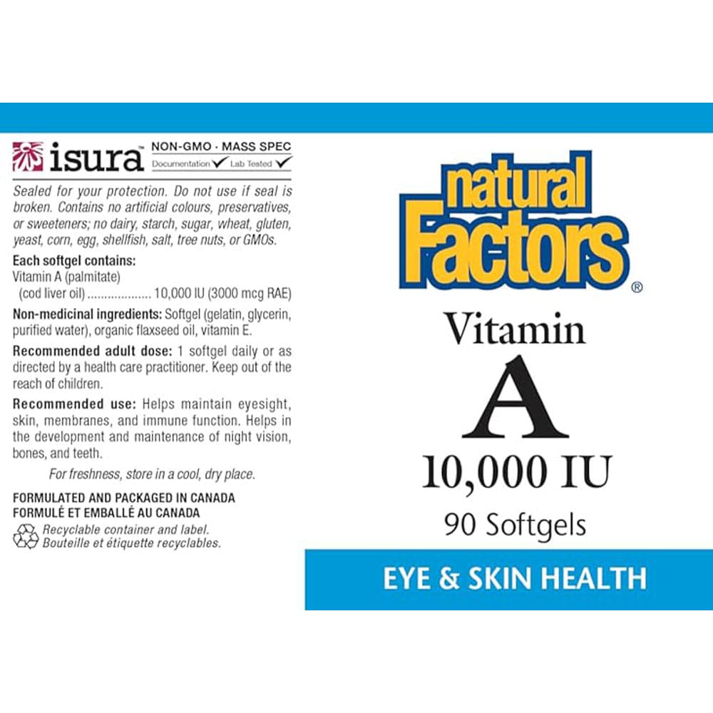Natural Factors - Vitamin A - 90 Sgels