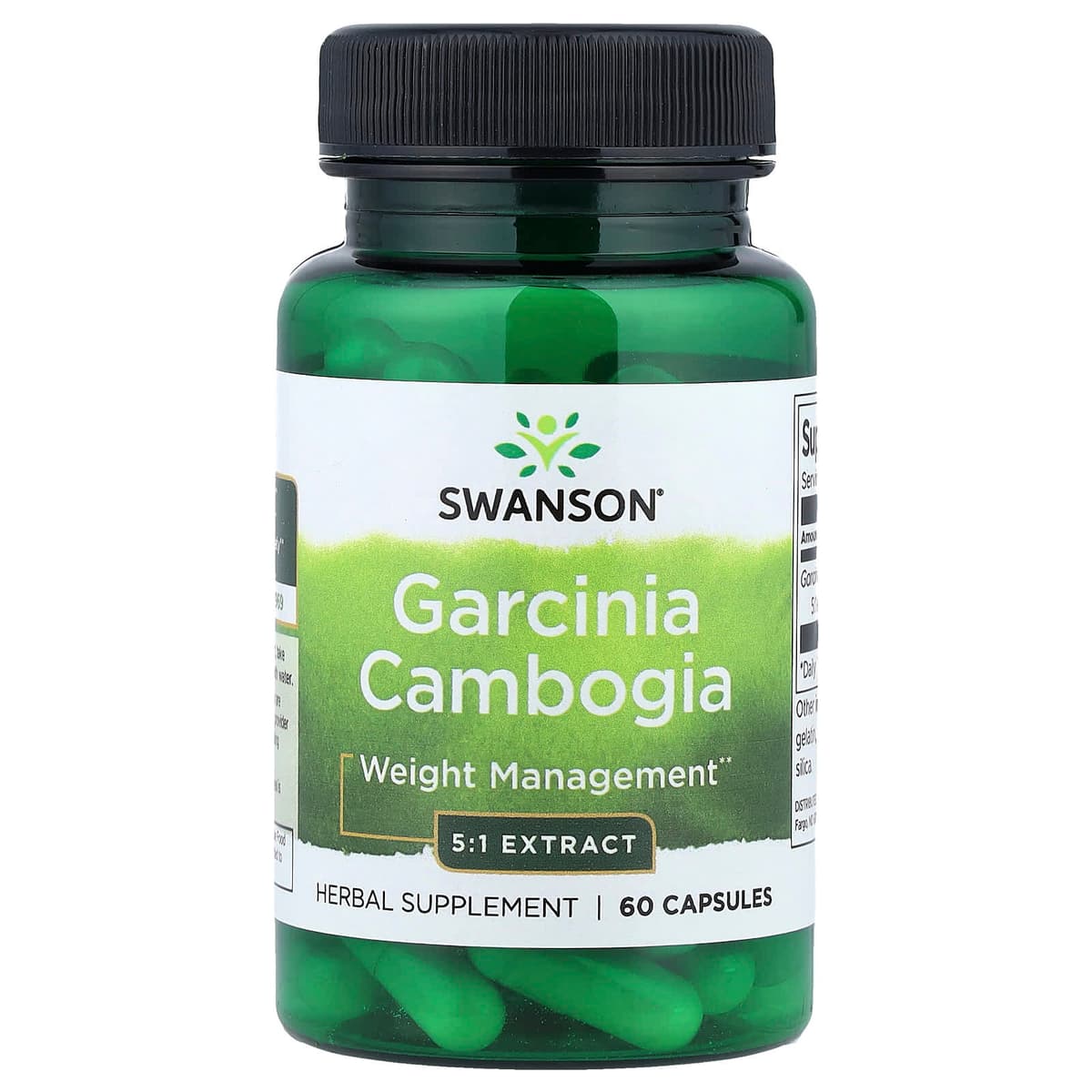 Swanson - Garcinia Cambogia 5:1 Uute - 60 Kapselia