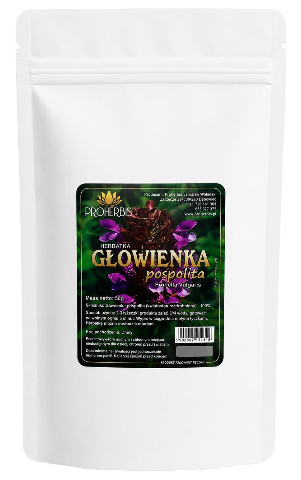 Proherbis - Common Burdock Herb Tea - 50g – Proherbis förpackning