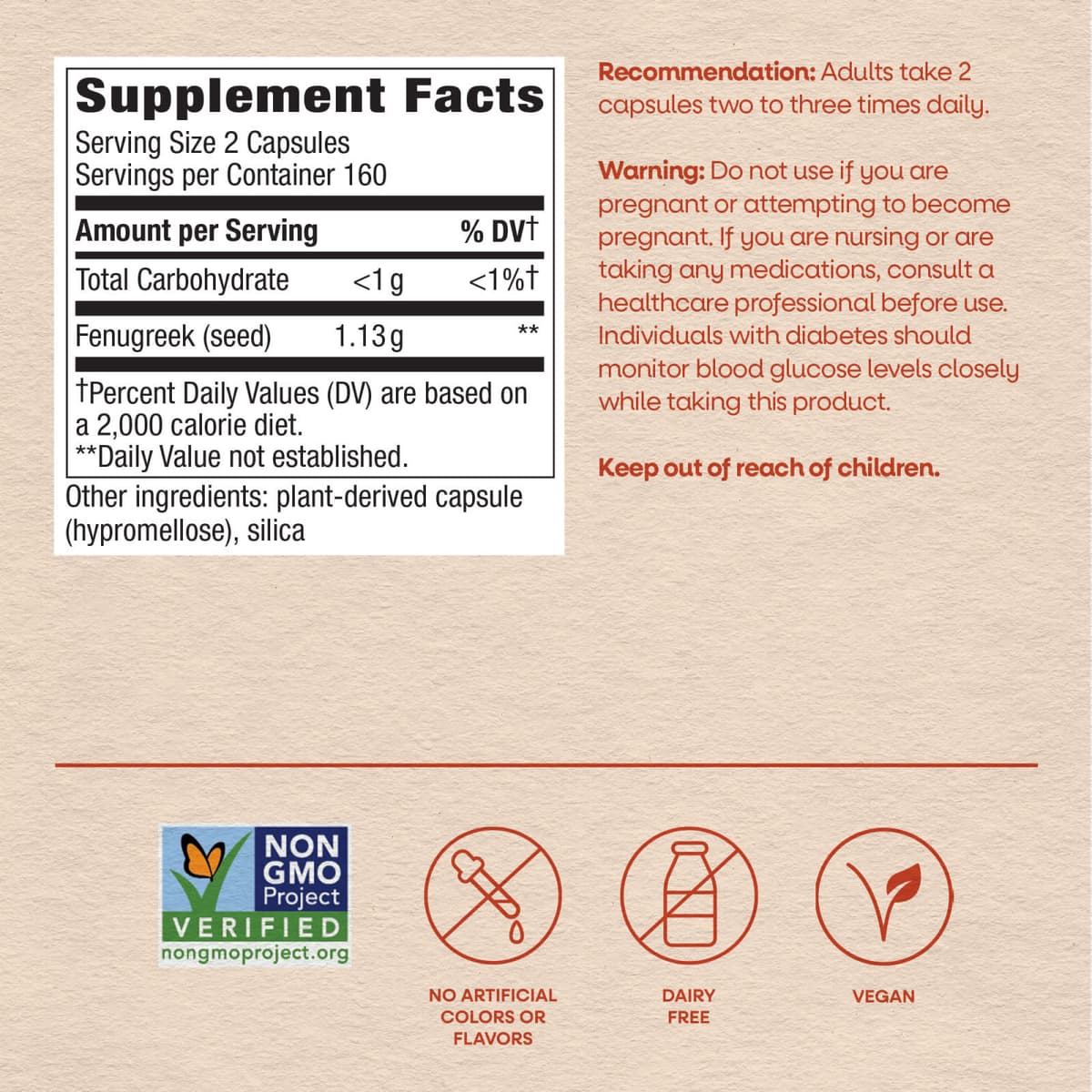 Nature's Way - Fenugreek Seed - 320 Kapsler