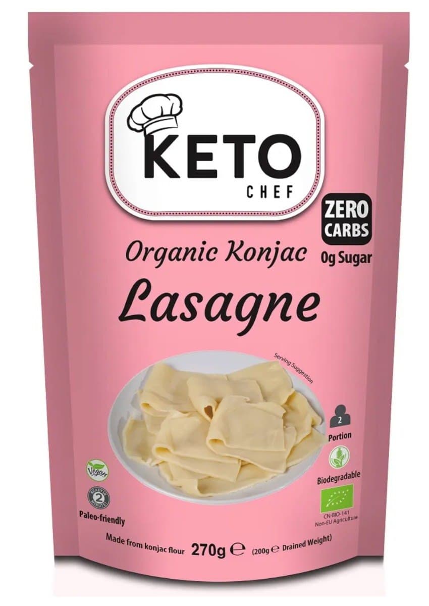 Keto Chef - Organic Konjac Lasagne - 270g – Keto Chef förpackning