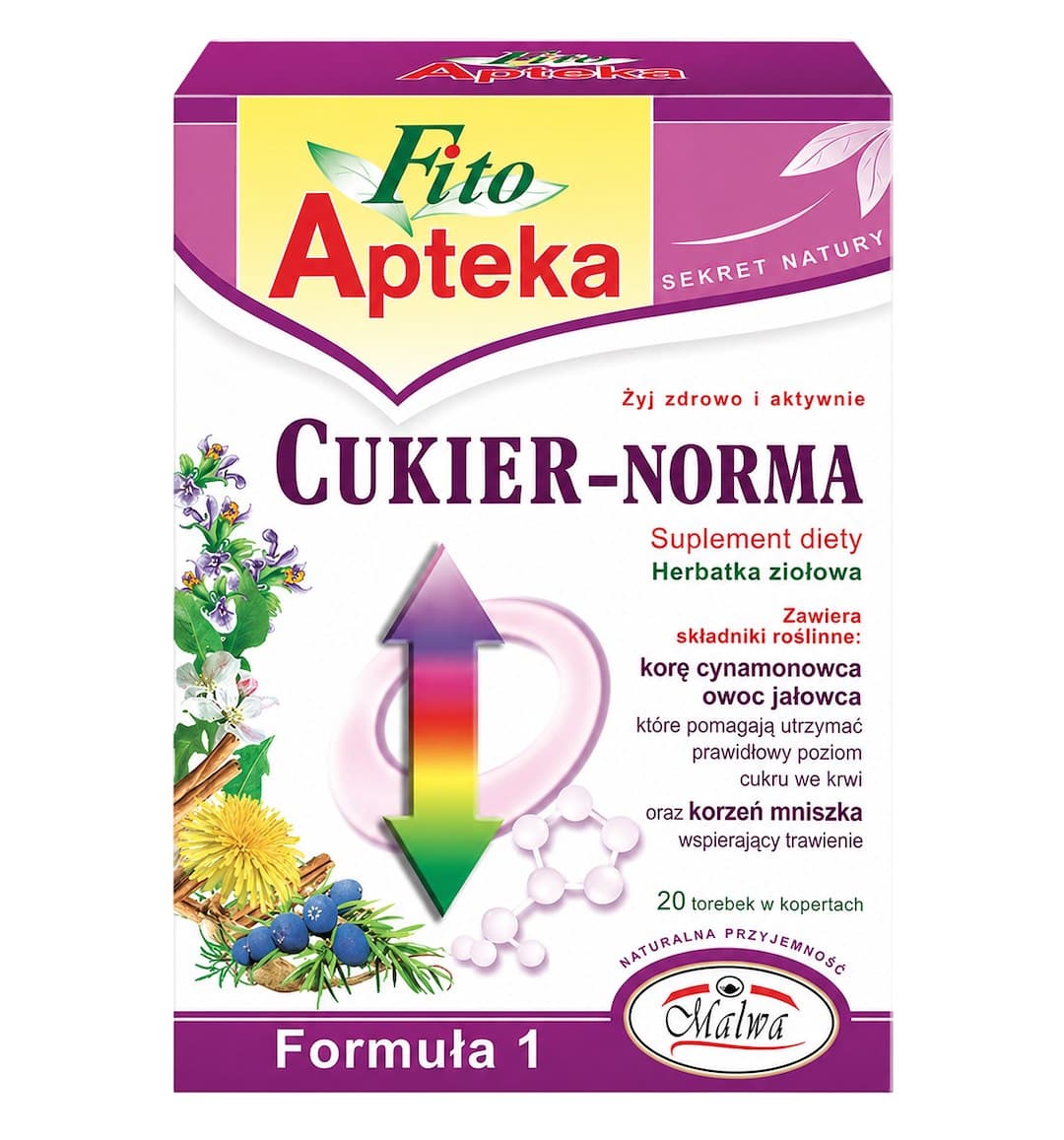 Malwa (Fito Apteka Line) - F1 Sugar-Norm Herbal Tea 20 Sachets