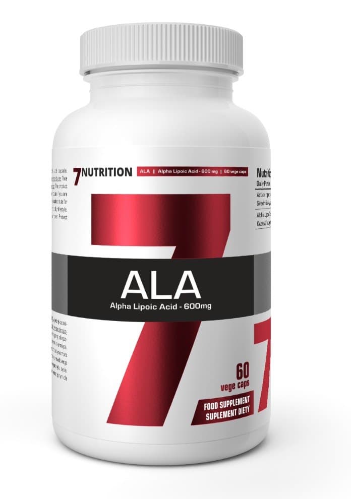 7 Nutrition - ALA (Alpha Lipoic Acid) - 60 vege caps – 7 Nutrition förpackning