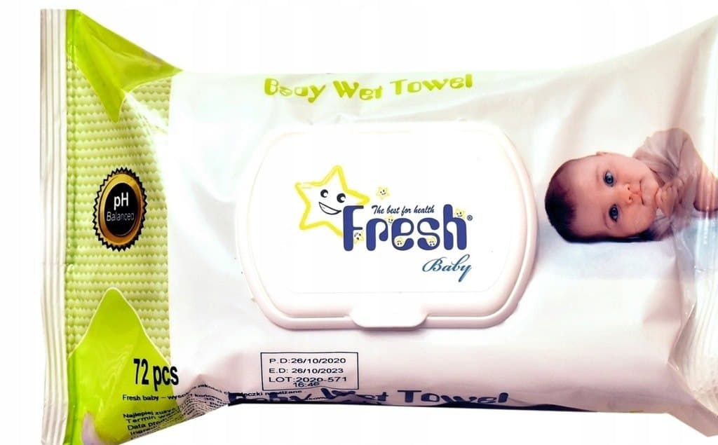 Fresh Baby - Body Wet Towel - 72 pcs – Fresh Baby förpackning