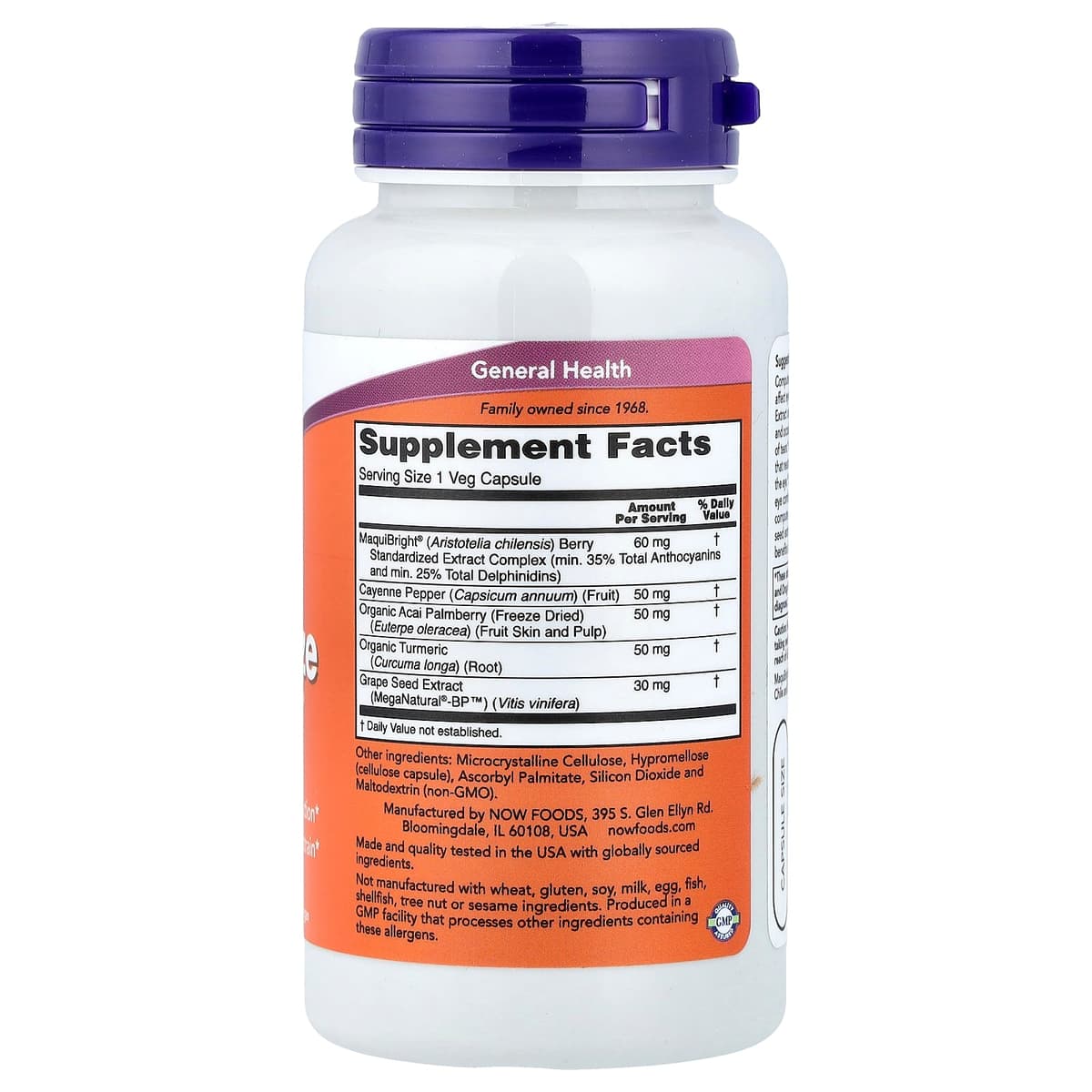 Now Foods - Øjenfugtighedscreme med Maquibright - 60 Vcaps
